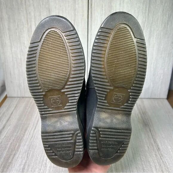 RARE Dr. Martens Docs Teresa Black Suede Leather Buckle Boots Women’s Size 6 - Picture 8 of 10